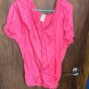 Faded Glory Vibrant Pink Top 2X
